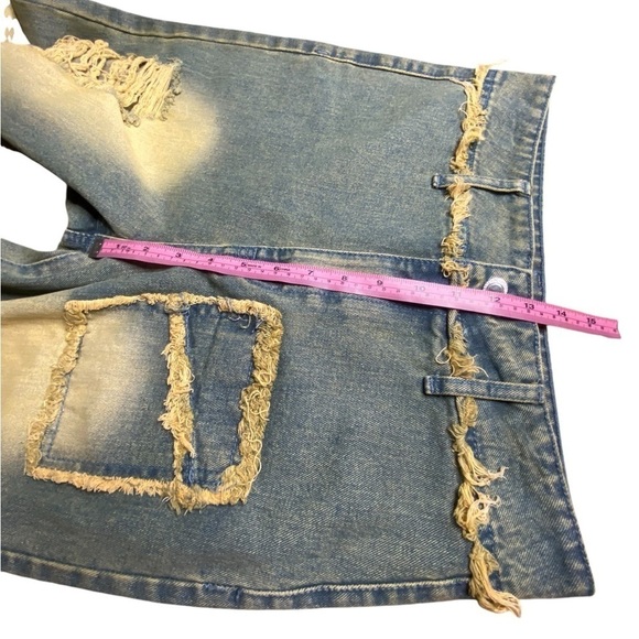 PrettyLittleThing Tall Distressed Detail High Waist Wide Leg Jeans Women’s Size4 - Picture 7 of 13